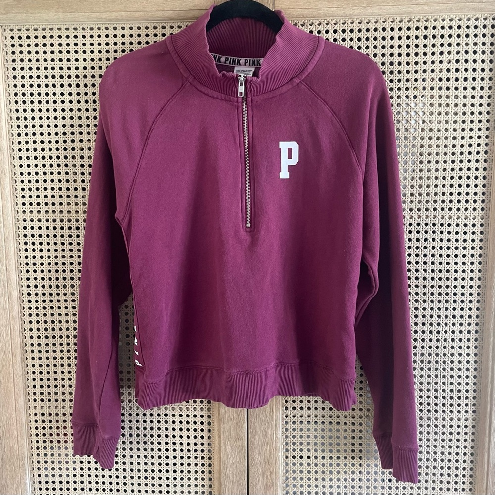 Victoria Secret PINK Sweatshirt Womens Size S/P Pull Over 1/4 Zip